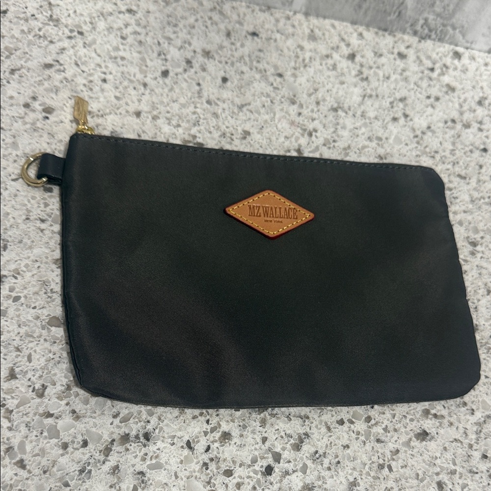 MZ Wallace Dark Grey Clutch with Brown Accent